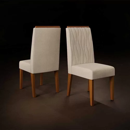 Conjunto Sala de Jantar Mesa Argo 120cm Tampo Reto com 4 Cadeiras Diva Suede Areia DJ Móveis - 5