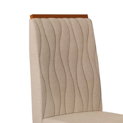 Conjunto Sala de Jantar Mesa Argo 120cm Tampo Reto com 4 Cadeiras Diva Suede Areia DJ Móveis - 7