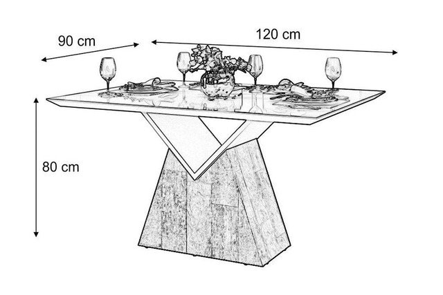 Conjunto Sala de Jantar Mesa Argo 120cm Tampo Reto com 4 Cadeiras Diva Suede Areia DJ Móveis - 3