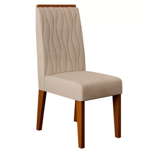 Conjunto Sala de Jantar Mesa Argo 120cm Tampo Reto com 4 Cadeiras Diva Suede Areia DJ Móveis - 8