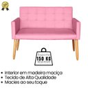 Ver imagem 6 de Jogo Conforto 1 Namoradeira 2 Poltronas com 1 Puff Resistente para Sala de Estar Luxo Recepção
