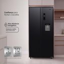 Ver imagem 2 de Geladeira Side By Side Frost Free 480 L Hq Inverter com Dispenser de Água Preta Hq-480SBSWD