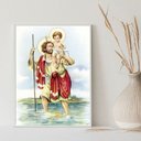 Ver imagem 2 de Quadro Decorativo São Cristóvão 33x24cm - com Vidro:madeira Preta