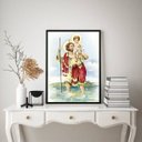 Ver imagem 1 de Quadro Decorativo São Cristóvão 33x24cm - com Vidro:madeira Preta