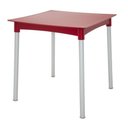 Ver imagem 1 de Mesa Tramontina Diana em Polipropileno Vermelho com Pernas de Alumínio Anodizado