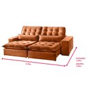 Ver imagem 3 de Sofá 3 Lugares Retrátil e Reclinável Bruna 2.30m Veludo Terracota