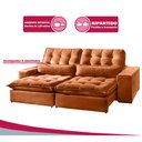 Ver imagem 4 de Sofá 3 Lugares Retrátil e Reclinável Bruna 2.30m Veludo Terracota