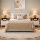 Ver imagem 2 de Kit 2 Mesas de Cabeceira 2 Gavetas 100% MDF Barcelona Marrom