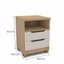 Ver imagem 3 de Kit 2 Mesas de Cabeceira 2 Gavetas 100% MDF Barcelona Marrom