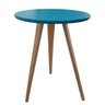 Mesa de Canto Lateral Pé Palito Redonda Hadasa Azul 56 cm - 1