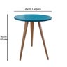 Mesa de Canto Lateral Pé Palito Redonda Hadasa Azul 56 cm - 2