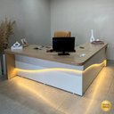 Ver imagem 7 de Mesa Diretor em L com Luz de LED Elegante 3 Gavetas 2 Portas Tamburato Supreme