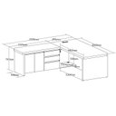 Ver imagem 4 de Mesa Diretor em L com Luz de LED Elegante 3 Gavetas 2 Portas Tamburato Supreme