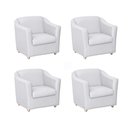 Ver imagem 1 de Kit 4 Poltronas Decorativa Bia Matérial Sintético Branco - Twdecora