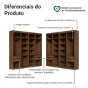Ver imagem 4 de Guarda-Roupa Closet de Canto 522 cm 8 Gavetas Rustic Venus Madesa