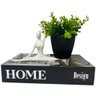 Kit decoração livro Home + mulher meditando + vaso preto - 1