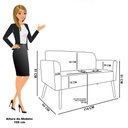 Ver imagem 5 de Namoradeira e 2 Poltronas Pé Palito Castanho Marisa Bouclê D03 - D'rossi