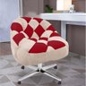 Kit 09 Poltrona Paloma Giratória Metal Rodízio Suede Bege e Suede Vermelho - 3