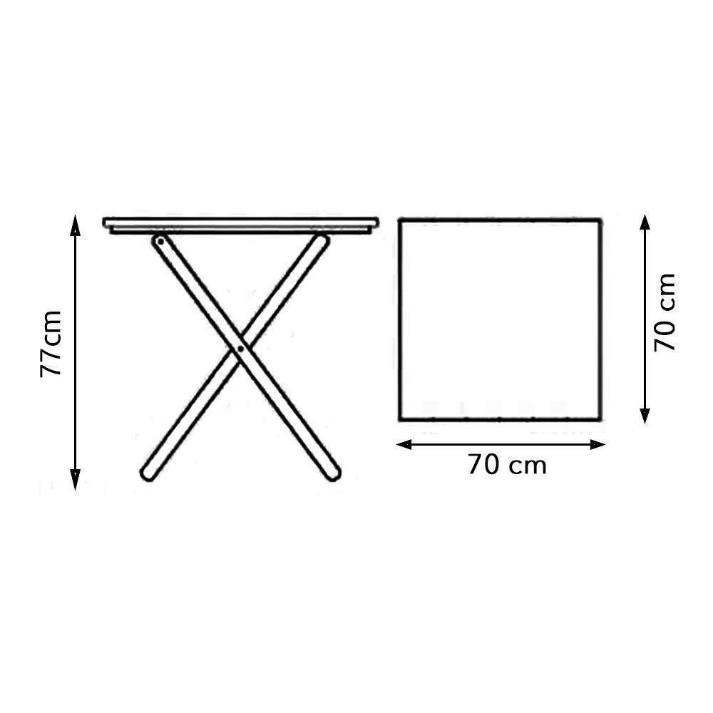 Jogo De Mesa Com 2 Cadeiras Dobravel 70x70 Para Area De Lazer Imbuia Cor: Marrom - 2