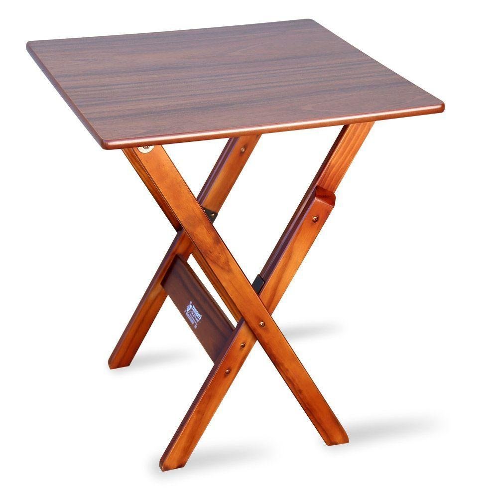 Jogo De Mesa Com 2 Cadeiras Dobravel 70x70 Para Area De Lazer Imbuia Cor: Marrom - 4