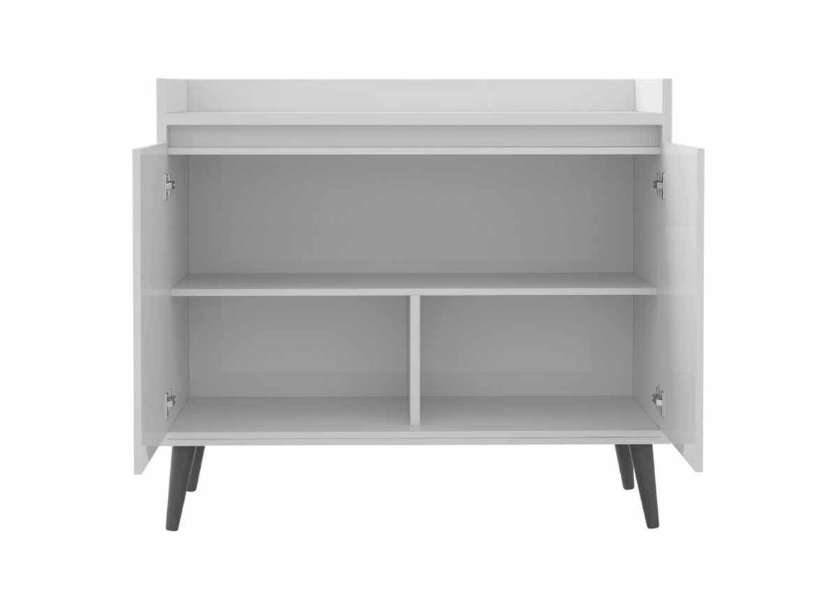 Aparador Buffet Delux Delta Clássico duas portas com espelho - Preto - 4