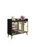 Aparador Buffet Delux Delta Clássico duas portas com espelho - Preto - 1