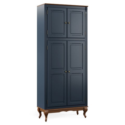 Paneleiro Duplo Hannover Portas Maciça - 60715m Mmj-lz Lz-azul Petróleo/imbuia