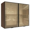 Ver imagem 1 de Armário Aéreo de Cozinha G258007KPRRF 80cm 2 Portas Vidro Reflecta Bronze Rustic-Preto Madesa