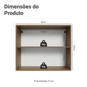 Ver imagem 2 de Armário Aéreo de Cozinha G258007KPRRF 80cm 2 Portas Vidro Reflecta Bronze Rustic-Preto Madesa