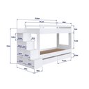 Ver imagem 4 de Beliche Infantil com Escada Estante e 2 Gavetões 143 Cm Cor:branco