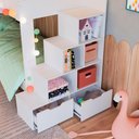 Ver imagem 5 de Beliche Infantil com Escada Estante e 2 Gavetões 143 Cm Cor:branco