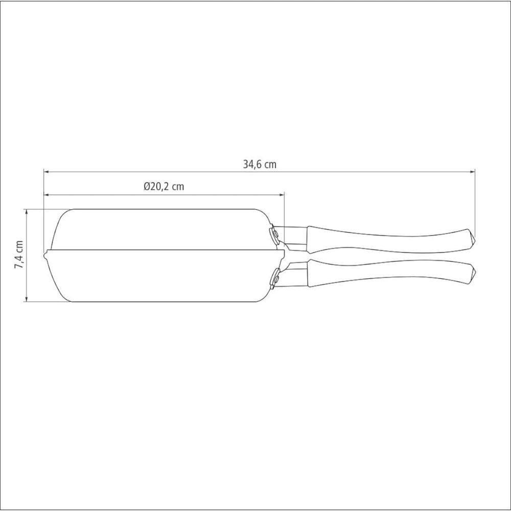 Omeleteira Tramontina Loreto 20 Cm Grafite em Alumínio Antiaderente Starflon Max - 7