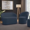 Ver imagem 2 de Sofá Namoradeira e Poltrona Orgânica para Sala Malu Suede Azul Marinho M11 - D’Rossi