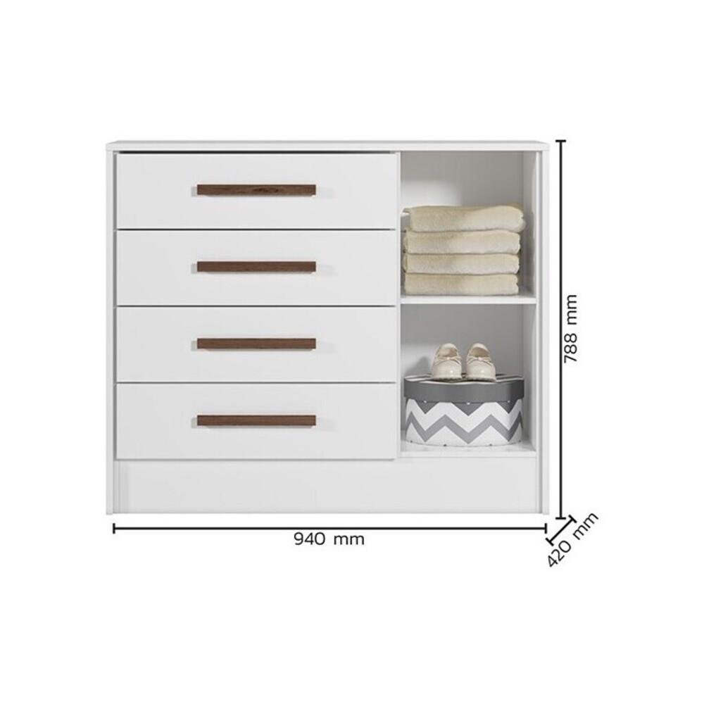 Cômoda Infantil 1 Porta 4 Gavetas Multimóveis CR40050 Branco - 3