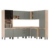 Cozinha Modulada Completa Firenze 8 Peças (3 Aéreos + 3 Balcões + 2 Paneleiros) Fmt015 Avena/ - 6