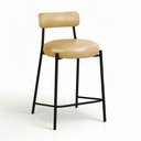 Ver imagem 4 de Banqueta Cozinha Média com Encosto Kit 2 Industrial Preto Londres PU Facto D03 - D'Rossi