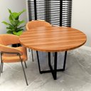 Ver imagem 4 de Mesa de Reunião Redonda 110cm em MDF Linha Executive Freijó e Preto
