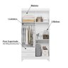 Guarda Roupa Âmbar Flex com 4 Portas com Espelho - Branco - 4