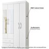 Guarda Roupa Âmbar Flex com 4 Portas com Espelho - Branco - 2