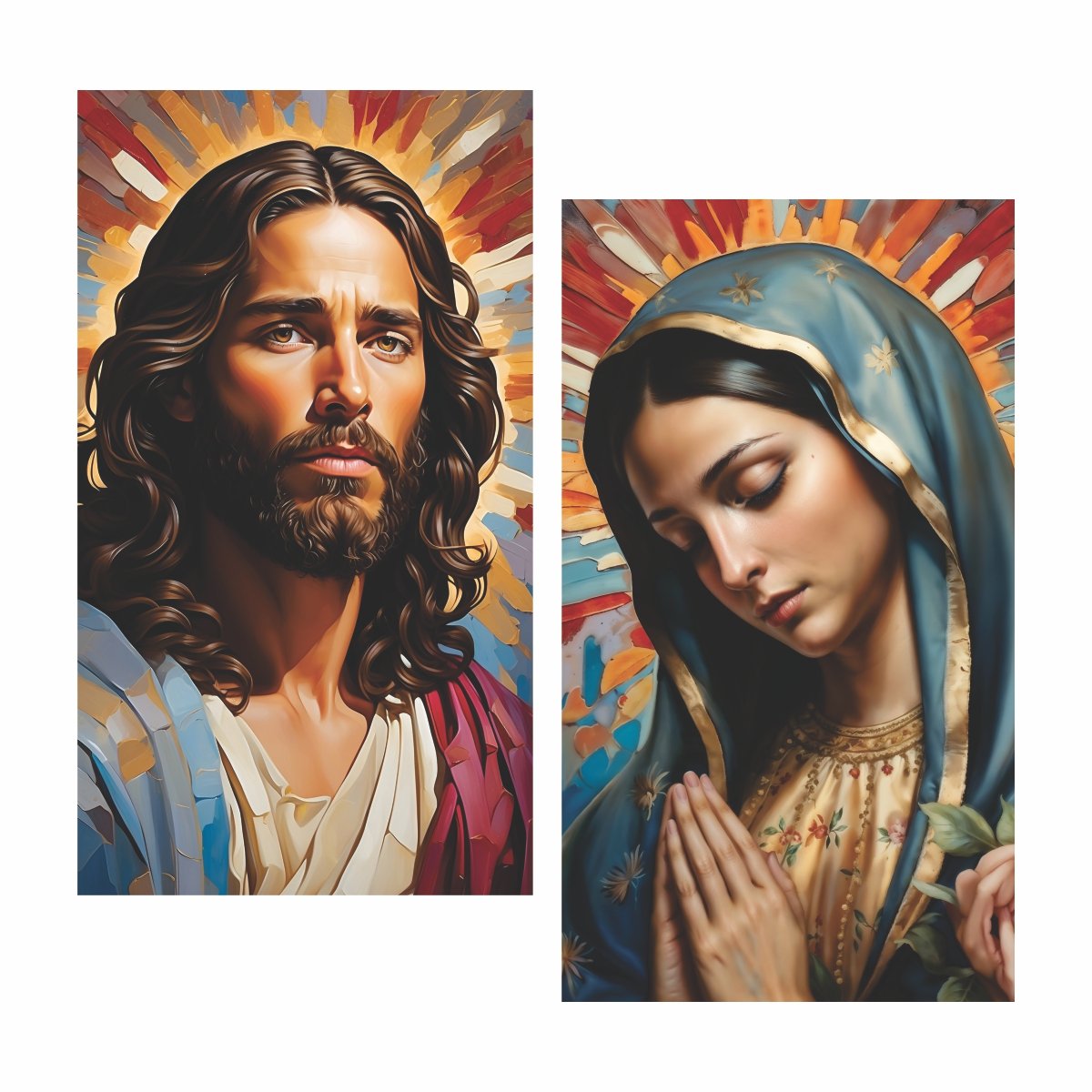 Quadro Decorativo Jesus Cristo Nossa Senhora Maria Católico:jesus Nossa Senhora