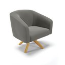 Ver imagem 4 de Kit 01 Namoradeira 02 Lugares e 01 Poltrona Giratória Stella Suede Base Madeira MA30 - D’Rossi - Gra