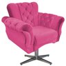 kit Poltrona, Namoradeira e Puff Berlim Base Giratoria de Metal Suede Pink - Amarena Móveis - 2
