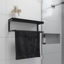Ver imagem 1 de Toalheiro Banheiro Industrial Ita com Prateleira Preta Organização Toalhas Shampoo - Branco/preto