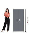 Ver imagem 6 de Armario Alto 02 Portas Pivotante 79,2cm x 161,1 Cinza/Grafito/Salvia