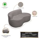 Ver imagem 5 de Sofá Feijão Orgânico Curvo Decorativo Forma Orgânica Linho para Sala e Escritorio