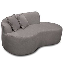 Sofá Feijão Orgânico Curvo Decorativo Forma Orgânica Linho para Sala e Escritorio - 3