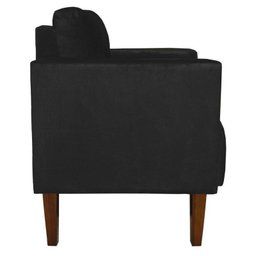 Poltrona Sala Decorativa Livia Pé Madeira Castanho Suede Preto M11 - D'Rossi - 3 Poltrona Sala Decorativa Livia Pé Madeira Castanho Suede Preto M11 - D'Rossi - 3