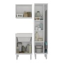 Ver imagem 5 de Conjunto Armários de Lavanderia com Gabinete e Tanque 45l Multimóveis Cr30041 Branco