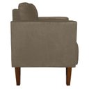 Ver imagem 3 de Poltrona Sala Decorativa Livia Pé Madeira Castanho Suede Marrom Rato M11 - D'Rossi