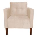 Ver imagem 2 de Poltrona Sala Decorativa Livia Pé Madeira Castanho Suede Bege M11 - D'Rossi